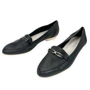 Rangoni Navy Blue Leather Flats Loafers Soft Round Toe Made in Italy Sz 7.5